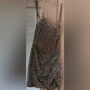 Ashley Lauren Elegant silver dress